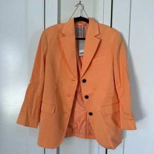 Everlane The 80s Blazer Jacket in Orange/Tangerine Organic Cotton Size 2